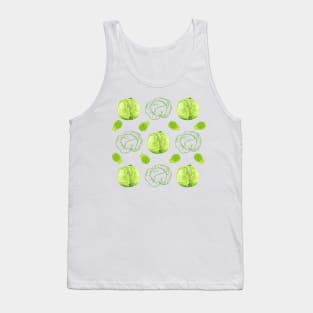 Cabbage Pattern | Botanical Art | Green Vegetables | Gifts for Plant Lovers | Gifts for Vegetarians Tank Top